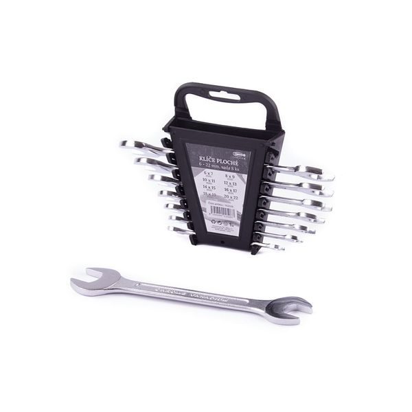 KLÍČE PLOCHÉ LESKLÉ 6-22MM, 8KS - SADY KLÍČŮ - OČKOVÉ{% if zbozi.kategorie.adresa_nazvy[0] != zbozi.kategorie.nazev %} - RUČNÍ NÁŘADÍ{% endif %}