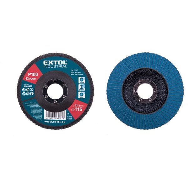 EXTOL INDUSTRIAL KOTOUČ LAMELOVÝ ŠIKMÝ ZIRKONOVÝ, O 115MM, P100, 8803410 - LAMELOVÉ KOTOUČE{% if zbozi.kategorie.adresa_nazvy[0] != zbozi.kategorie.nazev %} - PŘÍSLUŠENSTVÍ{% endif %}