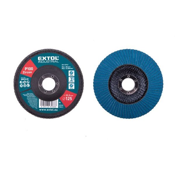 EXTOL INDUSTRIAL KOTOUČ LAMELOVÝ ŠIKMÝ ZIRKONOVÝ, O 125MM, P100, 8803430 - LAMELOVÉ KOTOUČE{% if zbozi.kategorie.adresa_nazvy[0] != zbozi.kategorie.nazev %} - PŘÍSLUŠENSTVÍ{% endif %}