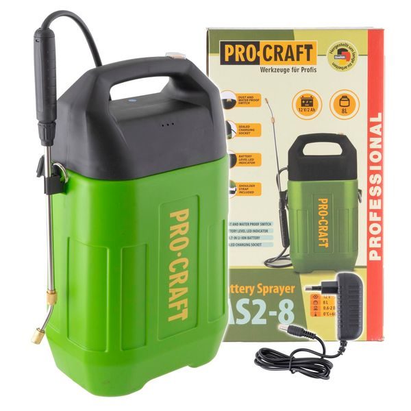 AKU POSTŘIKOVAČ PROCRAFT AS2-8 | AS2-8 PROCRAFT - AKU POSTŘIKOVAČE{% if zbozi.kategorie.adresa_nazvy[0] != zbozi.kategorie.nazev %} - ZAHRADA{% endif %}