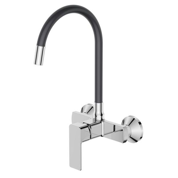 DŘEZOVÁ BATERIE NASTĚNNÁ S FLEXI VÝTOKEM MIXXUS PREMIUM KUBUS 005 REFL.GRAY, ŠEDÁ | KUBUS 005 REFL.GRAY PROCRAFT - DŘEZOVÉ BATERIE{% if zbozi.kategorie.adresa_nazvy[0] != zbozi.kategorie.nazev %} - SANITA{% endif %}