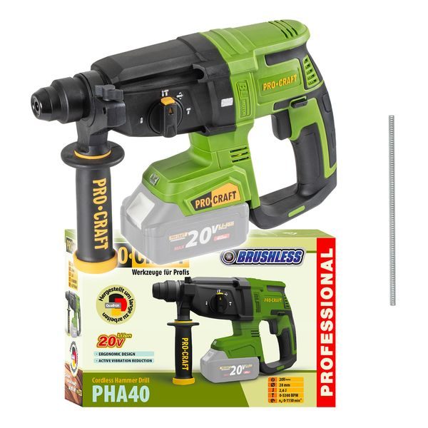 KLADIVO VRTACÍ AKU PROCRAFT PHA40BB (BEZ BATERIE A NABÍJEČKY) | PHA40BB PROCRAFT - AKU VRTACÍ, SEKACÍ A KOMBINOVANÁ KLADIVA{% if zbozi.kategorie.adresa_nazvy[0] != zbozi.kategorie.nazev %} - AKU NÁŘADÍ{% endif %}