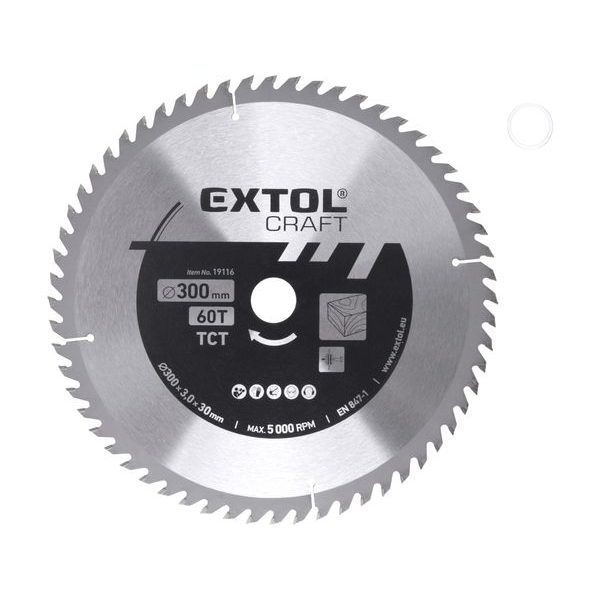 EXTOL CRAFT KOTOUČ PILOVÝ S SK PLÁTKY, O 300X3,0X30MM, 60T, 19116 - PRŮMĚR 255 - 270, 300 - 355{% if zbozi.kategorie.adresa_nazvy[0] != zbozi.kategorie.nazev %} - PŘÍSLUŠENSTVÍ{% endif %}