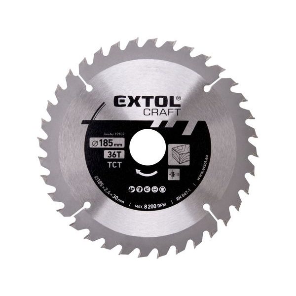EXTOL CRAFT KOTOUČ PILOVÝ S SK PLÁTKY, O 185X2,4X30MM, 36T, 19107 - PRŮMĚR 170, 180 A 185{% if zbozi.kategorie.adresa_nazvy[0] != zbozi.kategorie.nazev %} - PŘÍSLUŠENSTVÍ{% endif %}