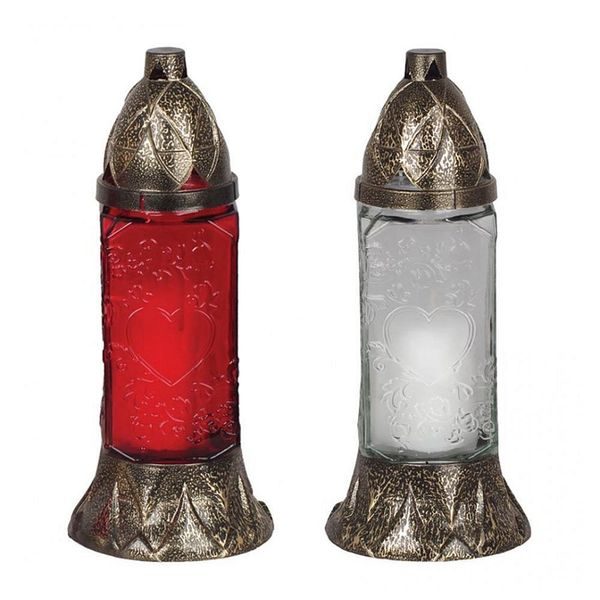 KAHAN GRAVE ČERVENÉ/BÍLÉ SKLO, 25CM, 80G, 28H - SVÍČKY, SVÍCNY A JINÉ{% if zbozi.kategorie.adresa_nazvy[0] != zbozi.kategorie.nazev %} - DŮM A DOMÁCNOST, ELEKTRO..{% endif %}