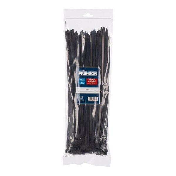 PREMION PREP00039 STAHOVACÍ PÁSKY ČERNÉ 7,6 X 370MM 100KS - STAHOVACÍ PÁSKY, ZDRHY{% if zbozi.kategorie.adresa_nazvy[0] != zbozi.kategorie.nazev %} - DÍLNA A GARÁŽ{% endif %}