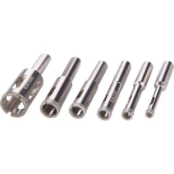 EXTOL PREMIUM KORUNKY VYKRUŽOVACÍ DIAMANTOVÉ NA SKLO A KERAMIKU SADA 6KS, O 6-8-10-12-14-20MM, 8801975 - DIAMANTOVÉ KORUNKY{% if zbozi.kategorie.adresa_nazvy[0] != zbozi.kategorie.nazev %} - PŘÍSLUŠENSTVÍ{% endif %}