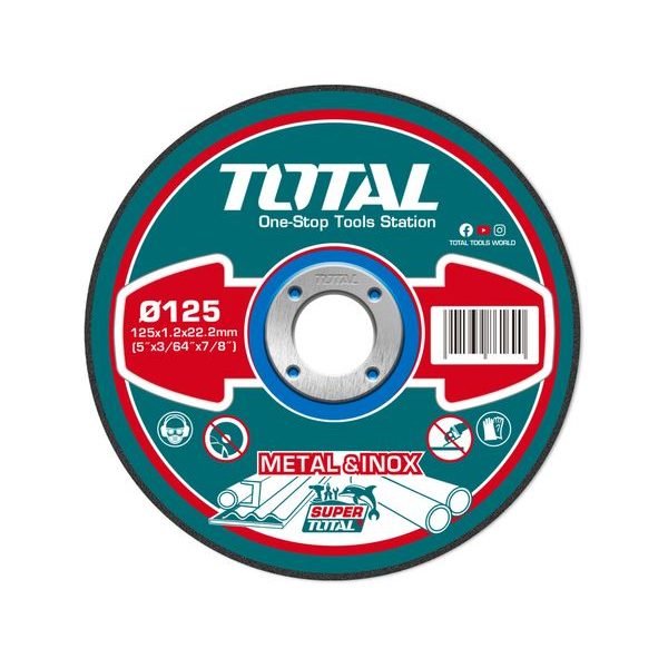 TOTAL KOTOUČE ŘEZNÉ NA KOV, 125MM,10KS, TAC2211255 - ŘEZNÝ KOTOUČ 125 MM{% if zbozi.kategorie.adresa_nazvy[0] != zbozi.kategorie.nazev %} - PŘÍSLUŠENSTVÍ{% endif %}