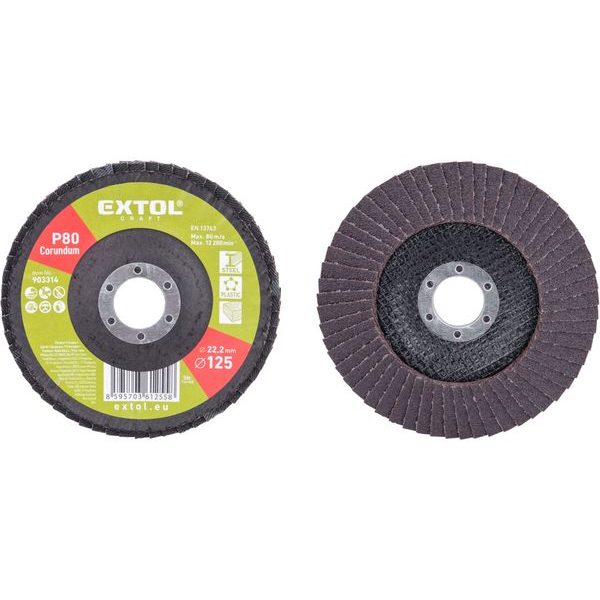 EXTOL CRAFT KOTOUČ LAMELOVÝ ŠIKMÝ KORUNDOVÝ, O125MM, P80, 903314 - LAMELOVÉ KOTOUČE CORUNDUM{% if zbozi.kategorie.adresa_nazvy[0] != zbozi.kategorie.nazev %} - PŘÍSLUŠENSTVÍ{% endif %}