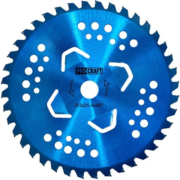 NŮŽ KŘOVINOŘEZU (KOTOUČ) (D255*25.4) 40T POBEDIT (BLUE) PROCRAFT | H/P-3/B PROCRAFT - ŽACÍ LISTY - NOŽE{% if zbozi.kategorie.adresa_nazvy[0] != zbozi.kategorie.nazev %} - ZAHRADA{% endif %}