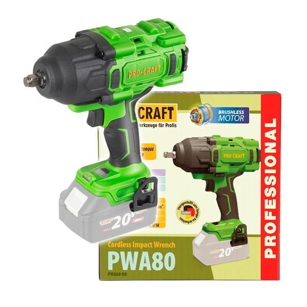 AKU RÁZOVÝ UTAHOVÁK PROCRAFT PWA80 (BEZ BATERIE A NABÍJEČKY) | PWA80BB PROCRAFT - RÁZOVÝ UTAHOVÁK 18V{% if zbozi.kategorie.adresa_nazvy[0] != zbozi.kategorie.nazev %} - AKU NÁŘADÍ{% endif %}