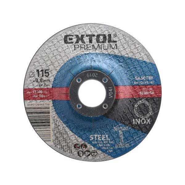 EXTOL PREMIUM KOTOUČ ŘEZNÝ NA OCEL/NEREZ, O 115X0,8X22,2MM, 8808150 - ŘEZNÝ KOTOUČ 115 MM{% if zbozi.kategorie.adresa_nazvy[0] != zbozi.kategorie.nazev %} - PŘÍSLUŠENSTVÍ{% endif %}