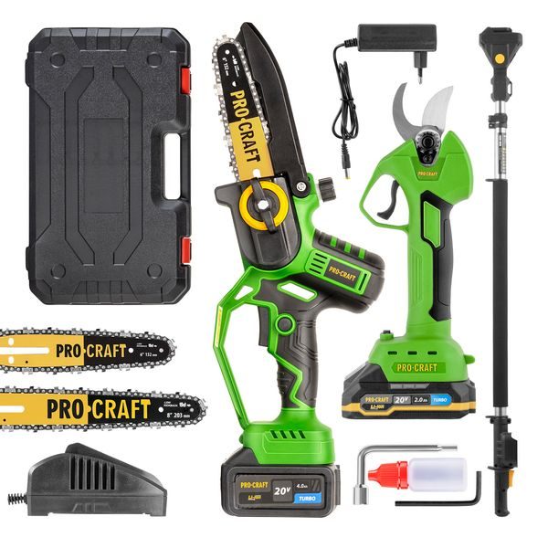 SADA AKU RUČNÍ PILKA PKA32LI A NŮŽKY NA VĚTVE ES25LI + NÁSTAVEC EP2.0R | SPKA32LI/ES25LI/EP2.0 PROCRAFT - PROŘEZÁVACÍ PILY{% if zbozi.kategorie.adresa_nazvy[0] != zbozi.kategorie.nazev %} - ZAHRADA{% endif %}