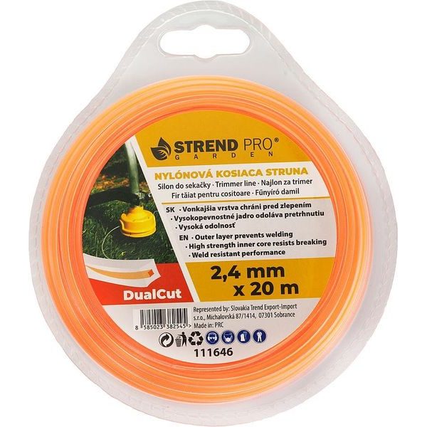 STRUNA DUALCUT DBQ 2,4MM, 20M, HRANATÁ - 2,4MM{% if zbozi.kategorie.adresa_nazvy[0] != zbozi.kategorie.nazev %} - ZAHRADA{% endif %}