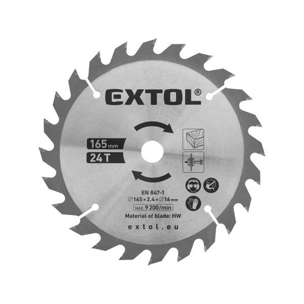 EXTOL PREMIUM KOTOUČ PILOVÝ S SK PLÁTKY, 165×2,3×16MM, 24T, 8891822A - PŘÍSLUŠENSTVÍ PRO EXTOL{% if zbozi.kategorie.adresa_nazvy[0] != zbozi.kategorie.nazev %} - NÁHRADNÍ DÍLY{% endif %}