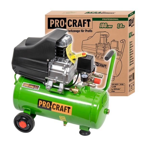 KOMPRESOR PROCRAFT AC24 | AC24 PROCRAFT - OLEJOVÉ KOMPRESORY{% if zbozi.kategorie.adresa_nazvy[0] != zbozi.kategorie.nazev %} - PNEU NÁŘADÍ{% endif %}