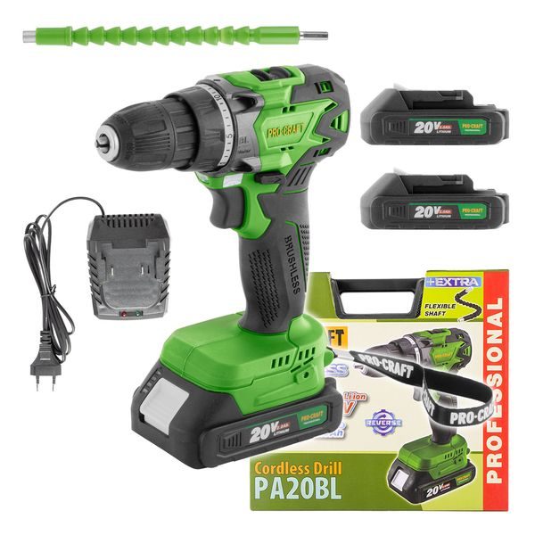 AKU VRTACÍ ŠROUBOVÁK PROCRAFT PA20BL | PA20BL PROCRAFT - AKU ŠROUBOVÁK 18V - 20V{% if zbozi.kategorie.adresa_nazvy[0] != zbozi.kategorie.nazev %} - AKU NÁŘADÍ{% endif %}