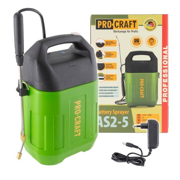 AKU POSTŘIKOVAČ PROCRAFT AS2-5 | AS2-5 PROCRAFT - AKU POSTŘIKOVAČE{% if zbozi.kategorie.adresa_nazvy[0] != zbozi.kategorie.nazev %} - ZAHRADA{% endif %}