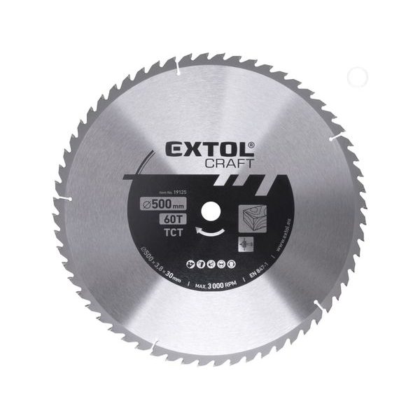 EXTOL CRAFT KOTOUČ PILOVÝ S SK PLÁTKY, O 500X3,8X30MM, 60T, 19125 - PRO PILY{% if zbozi.kategorie.adresa_nazvy[0] != zbozi.kategorie.nazev %} - PŘÍSLUŠENSTVÍ{% endif %}