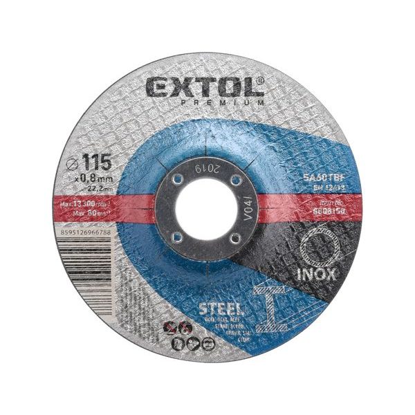 EXTOL PREMIUM KOTOUČ ŘEZNÝ NA OCEL/NEREZ, O 115X0,8X22,2MM, 8808150 - ŘEZNÝ KOTOUČ 115 MM{% if zbozi.kategorie.adresa_nazvy[0] != zbozi.kategorie.nazev %} - PŘÍSLUŠENSTVÍ{% endif %}