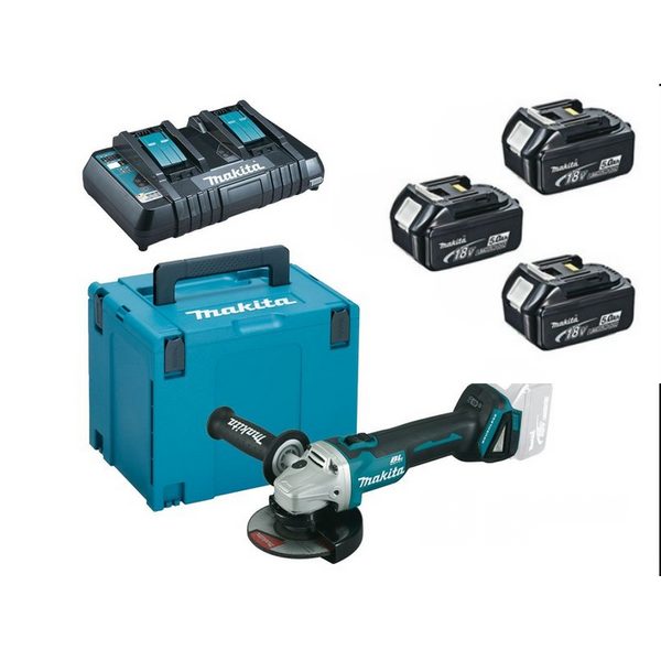 MAKITA 198843-3 SADA DGA504Z + 3XBL1850B (AKU UHLOVÁ BRUSKA) - AKU UHLOVÉ BRUSKY{% if zbozi.kategorie.adresa_nazvy[0] != zbozi.kategorie.nazev %} - AKU NÁŘADÍ{% endif %}