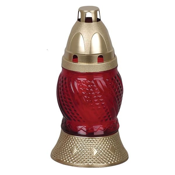 KAHAN GRAVE ČERVENÉ SKLO, ZLATÝ, 30G, 8H, 16CM - SVÍČKY, SVÍCNY A JINÉ{% if zbozi.kategorie.adresa_nazvy[0] != zbozi.kategorie.nazev %} - DŮM A DOMÁCNOST, ELEKTRO..{% endif %}