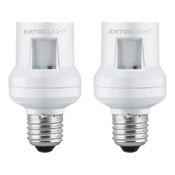 EXTOL LIGHT OBJÍMKA NA ŽÁROVKU DÁLKOVĚ OVLÁDANÁ, 2KS, ROZŠIŘUJÍCÍ SADA, MAX. 60W ŽÁROVKA, E27, DOSAH 30M, 43810 - DOMACÍ AUTOMATIZACE - ZÁSUVKY, TERMOSTATY{% if zbozi.kategorie.adresa_nazvy[0] != zbozi.kategorie.nazev %} - DŮM A DOMÁCNOST, ELEKTRO..{% endif %}