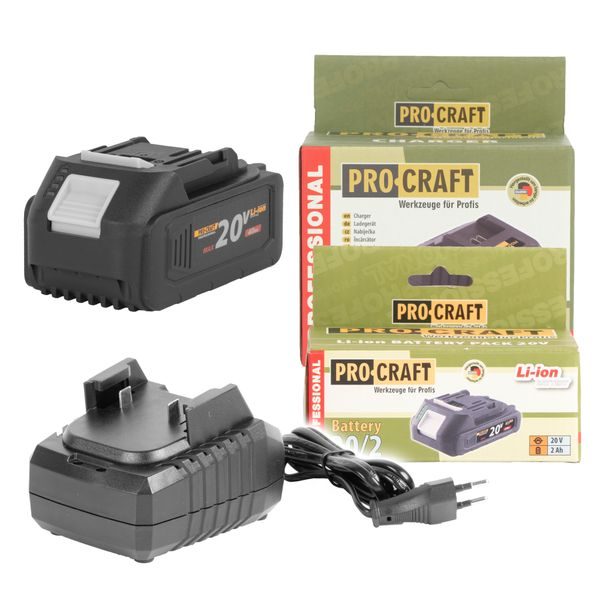 SADA AKU BATERIE PROCRAFT 20/4 + NABÍJEČKA PROCRAFT 20/1 | S20/4-20/1 PROCRAFT - PŘÍSLUŠENSTVÍ PROCRAFT{% if zbozi.kategorie.adresa_nazvy[0] != zbozi.kategorie.nazev %} - NÁHRADNÍ DÍLY{% endif %}