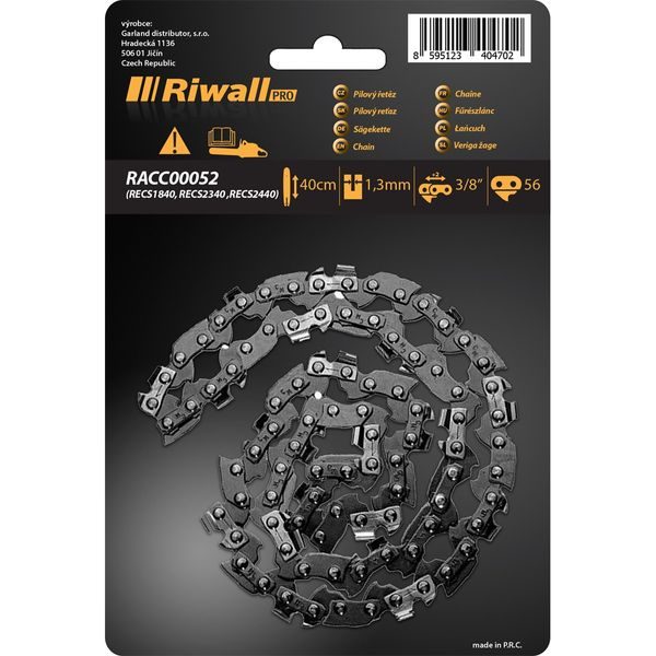 RIWALL PRO PILOVÝ ŘETĚZ 3/8" 1,3 MM ( LIŠTA 16" ) 56 ČLÁNKŮ PRO RECS 2440 / RECS 2440 E - ND GARLAND{% if zbozi.kategorie.adresa_nazvy[0] != zbozi.kategorie.nazev %} - NÁHRADNÍ DÍLY{% endif %}