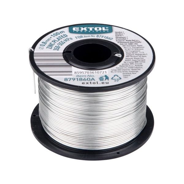 EXTOL INDUSTRIAL DRÁT VÁZACÍ, ∅0,8MM, 100M, 8791860A - PŘÍSLUŠENSTVÍ PRO EXTOL{% if zbozi.kategorie.adresa_nazvy[0] != zbozi.kategorie.nazev %} - NÁHRADNÍ DÍLY{% endif %}