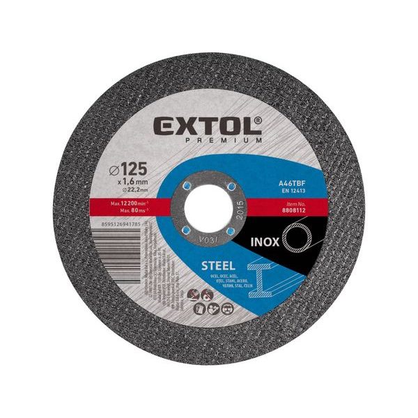EXTOL PREMIUM KOTOUČ ŘEZNÝ NA OCEL/NEREZ, O 150X1,6X22,2MM, 8808115 - ŘEZNÝ KOTOUČ 115 MM{% if zbozi.kategorie.adresa_nazvy[0] != zbozi.kategorie.nazev %} - PŘÍSLUŠENSTVÍ{% endif %}