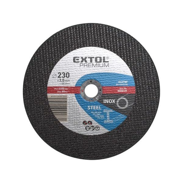 EXTOL PREMIUM KOTOUČ ŘEZNÝ NA OCEL/NEREZ, 230X3,0X22,2MM, 8808129 - ŘEZNÝ KOTOUČ 230 MM{% if zbozi.kategorie.adresa_nazvy[0] != zbozi.kategorie.nazev %} - PŘÍSLUŠENSTVÍ{% endif %}