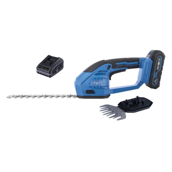 SCHEPPACH C-HTGS200-X-SET S 20 V IXES AKU NŮŽKY NA TRÁVU A KEŘE + 2AH BATERIE + NABÍJEČKA 2,4 A - NŮŽKY NA TRÁVU{% if zbozi.kategorie.adresa_nazvy[0] != zbozi.kategorie.nazev %} - ZAHRADA{% endif %}