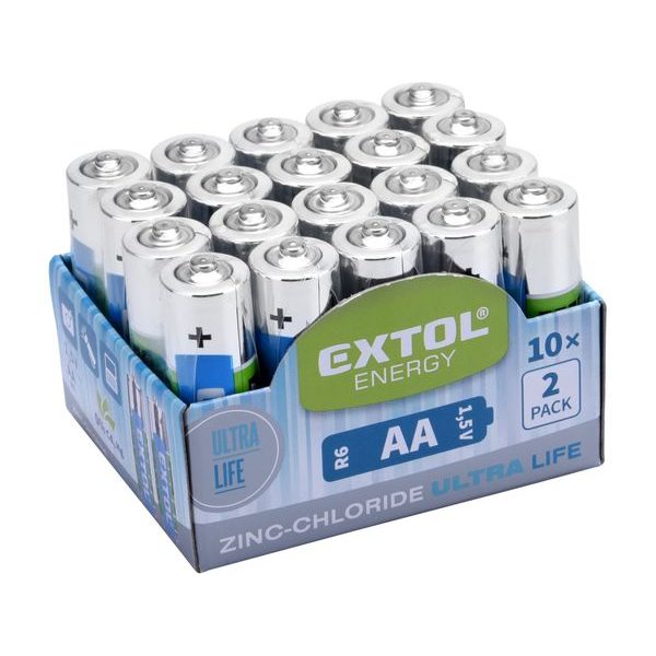 EXTOL ENERGY BATERIE ZINK-CHLORIDOVÉ, 20KS, 1,5V AA (R6), 42003 - BATERIE AA, AAA, 9V ...{% if zbozi.kategorie.adresa_nazvy[0] != zbozi.kategorie.nazev %} - DŮM A DOMÁCNOST, ELEKTRO..{% endif %}