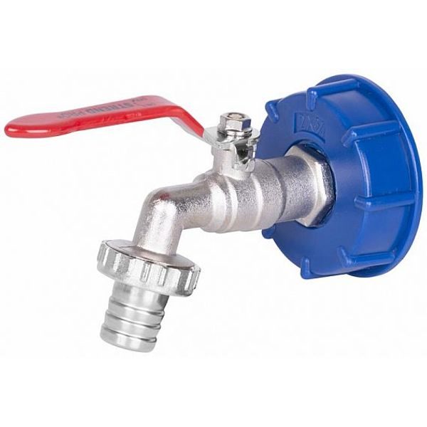 SADA, VENTIL 1" + PLASTOVÁ REDUKCE 60MM + VÝPUSŤ 3/4", NA IBC NÁDRŽ - SL256930XX - ZAHRADNÍ KOHOUTKY{% if zbozi.kategorie.adresa_nazvy[0] != zbozi.kategorie.nazev %} - ZAHRADA{% endif %}