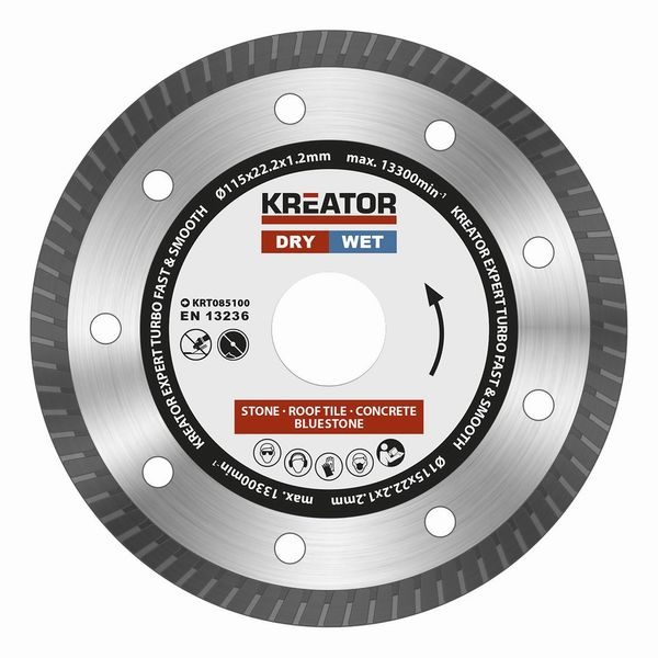 KREATOR KRT085100 DIAMANTOVÝ KOTOUČ CELOOBVODOVÝ 115MM EXPERT TURBO - DIAMATOVÉ KOTOUČE - ŘEZNÉ{% if zbozi.kategorie.adresa_nazvy[0] != zbozi.kategorie.nazev %} - PŘÍSLUŠENSTVÍ{% endif %}