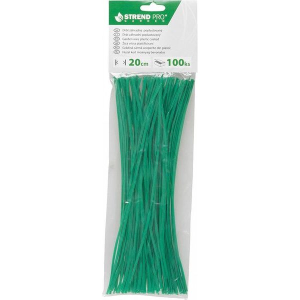 VAZACÍ DRÁT ZAHRADNÍ PLASTOVANÝ KRÁCENÝ GARDENTWIST PVC 0,4X3,0/200MM, 100KS - VÁZACÍ A ZAHRADNÍ DRÁT{% if zbozi.kategorie.adresa_nazvy[0] != zbozi.kategorie.nazev %} - DÍLNA A GARÁŽ{% endif %}