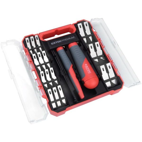 EXTOL PREMIUM NOŽE NA VYŘEZÁVÁNÍ, SADA 21KS S PINZETOU, 8855196 - MODELÁŘSKÉ NOŽE{% if zbozi.kategorie.adresa_nazvy[0] != zbozi.kategorie.nazev %} - RUČNÍ NÁŘADÍ{% endif %}