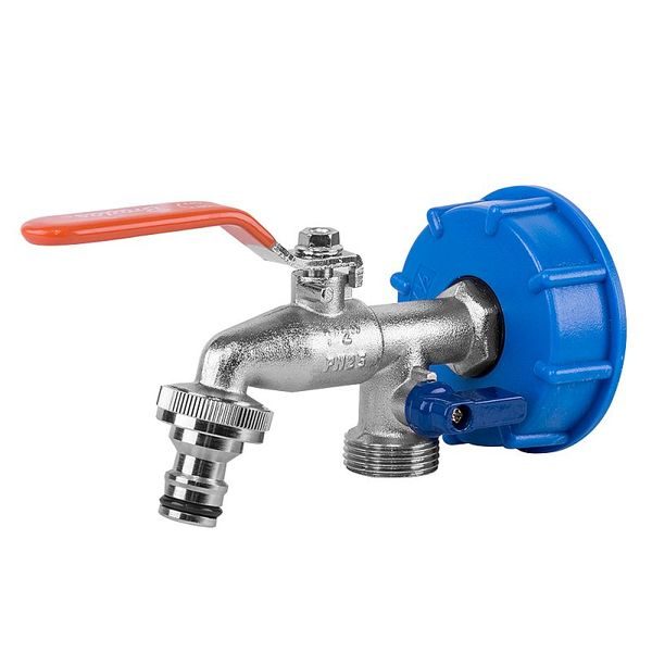 IBC VENTIL ZAHRADNÍ, MATICE S60X6 + KOHOUT S VÝVODY PRO 2X MZ 3/4" + 2 VSUVKY - ZAHRADNÍ KOHOUTKY{% if zbozi.kategorie.adresa_nazvy[0] != zbozi.kategorie.nazev %} - ZAHRADA{% endif %}