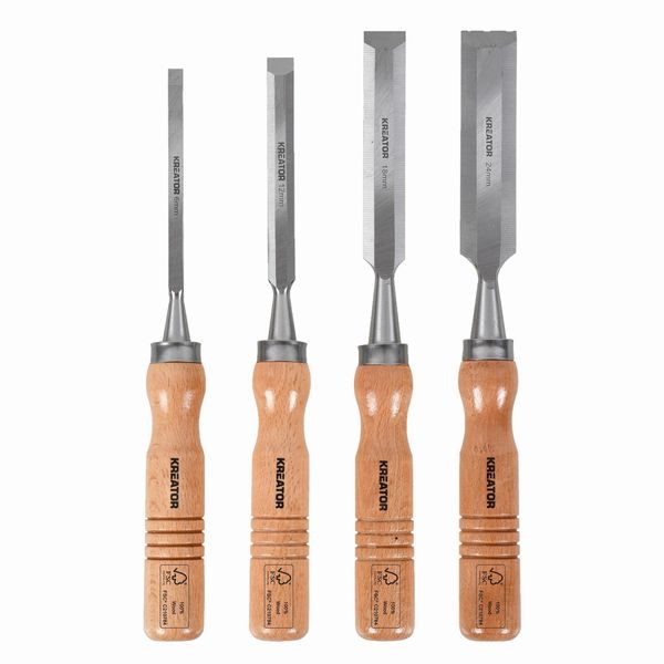 KREATOR KRTH23603 DLÁTA NA DŘEVO SADA 6, 12, 18, 24MM 4KS DŘEVĚNÁ RUKOJEŤ - DLÁTA{% if zbozi.kategorie.adresa_nazvy[0] != zbozi.kategorie.nazev %} - RUČNÍ NÁŘADÍ{% endif %}