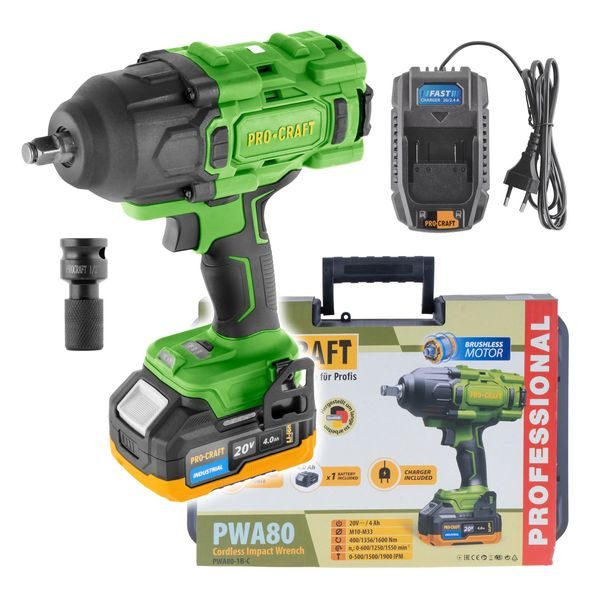 AKU RÁZOVÝ UTAHOVÁK PROCRAFT PWA80 1B | PWA80-1B-C PROCRAFT - RÁZOVÝ UTAHOVÁK 18V{% if zbozi.kategorie.adresa_nazvy[0] != zbozi.kategorie.nazev %} - AKU NÁŘADÍ{% endif %}