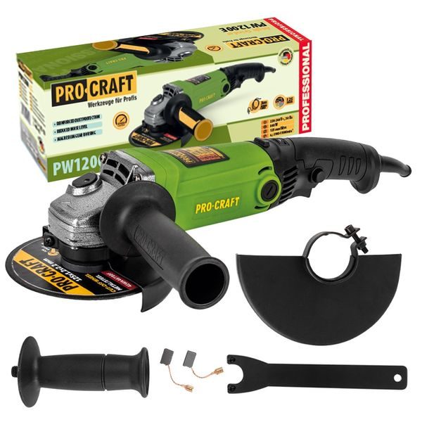 ÚHLOVÁ BRUSKA PROCRAFT PW1200E (PW860E), 125MM | PW1200E PROCRAFT - ÚHLOVÁ BRUSKA 125 MM{% if zbozi.kategorie.adresa_nazvy[0] != zbozi.kategorie.nazev %} - ELEKTRICKÉ NÁŘADÍ{% endif %}