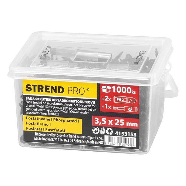VRUT DO SÁDROKARTONU/KOVU 3,5X25MM, +2X BIT A MAGN.DRŽÁK, 1000KS - DŮM A DOMÁCNOST, ELEKTRO..{% if zbozi.kategorie.adresa_nazvy[0] != zbozi.kategorie.nazev %} - DŮM A DOMÁCNOST, ELEKTRO..{% endif %}