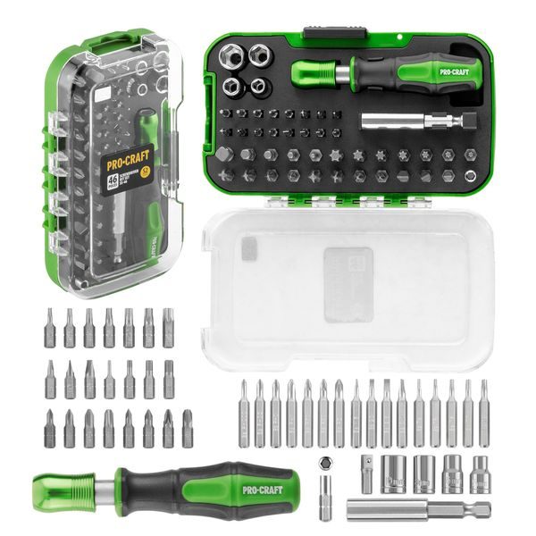 46DÍLNÁ SADA BITŮ PROCRAFT PRSS-46, S2 | SS-46 PROCRAFT - BITY ŠESTIHRAN 1/4"{% if zbozi.kategorie.adresa_nazvy[0] != zbozi.kategorie.nazev %} - PŘÍSLUŠENSTVÍ{% endif %}