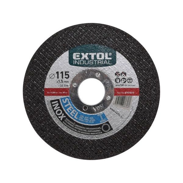 EXTOL INDUSTRIAL KOTOUČ ŘEZNÝ NA OCEL/NEREZ, O 115X1,5X22,2MM, 8701010 - ŘEZNÝ KOTOUČ 115 MM{% if zbozi.kategorie.adresa_nazvy[0] != zbozi.kategorie.nazev %} - PŘÍSLUŠENSTVÍ{% endif %}