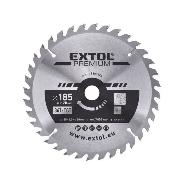 EXTOL PREMIUM KOTOUČ PILOVÝ S SK PLÁTKY, O 185X3,0X20MM, 36T, 8803226 - PRŮMĚR 170, 180 A 185{% if zbozi.kategorie.adresa_nazvy[0] != zbozi.kategorie.nazev %} - PŘÍSLUŠENSTVÍ{% endif %}