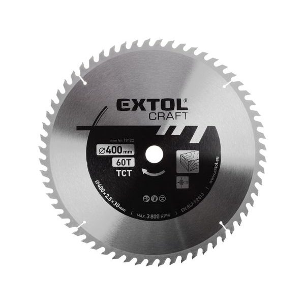 EXTOL CRAFT KOTOUČ PILOVÝ S SK PLÁTKY, O 400X3,5X30MM, 60T, 19122 - PRO PILY{% if zbozi.kategorie.adresa_nazvy[0] != zbozi.kategorie.nazev %} - PŘÍSLUŠENSTVÍ{% endif %}