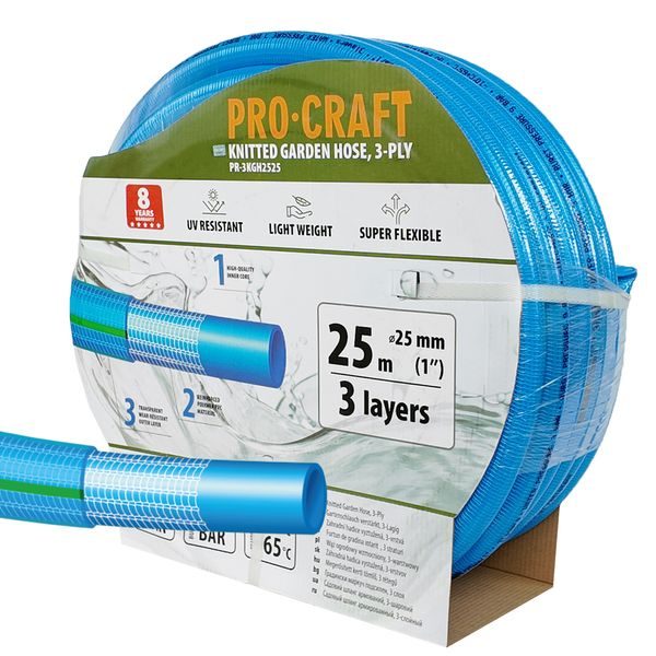ZAHRADNÍ HADICÍ PROCRAFT PR-3KGH2525 3 VRSTVY, 1" 25 M | PR-3KGH2525 PROCRAFT - HADICE 1"{% if zbozi.kategorie.adresa_nazvy[0] != zbozi.kategorie.nazev %} - ZAHRADA{% endif %}