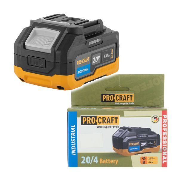 BATERIE AKUMULÁTOROVÁ 20V LI-ION, 4000MAH PROCRAFT 20/4 INDUSTRIAL | 20/4 INDUSTRIAL PROCRAFT - PŘÍSLUŠENSTVÍ PROCRAFT{% if zbozi.kategorie.adresa_nazvy[0] != zbozi.kategorie.nazev %} - NÁHRADNÍ DÍLY{% endif %}