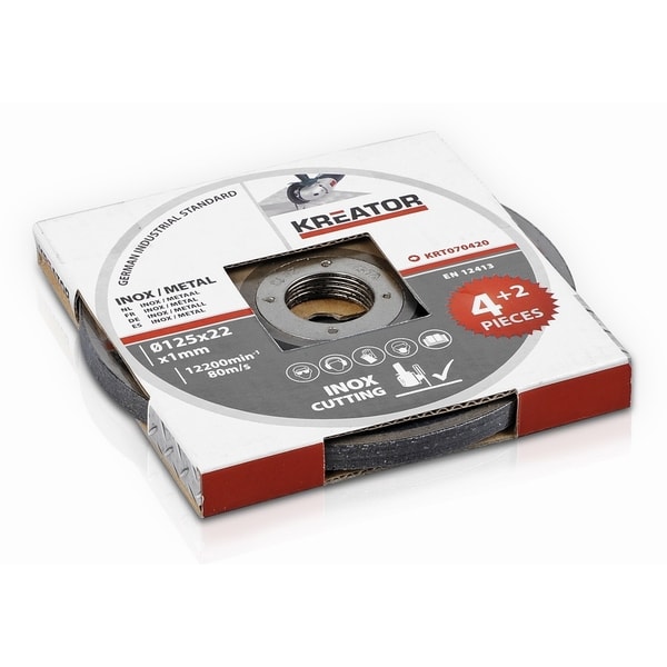 KREATOR KRT070420 ŘEZNÝ KOTOUČ NEREZ/OCEL 125 X 1,2MM 4 PLUS 2 (6KS) - ŘEZNÉ KOTOUČE NA KOV{% if zbozi.kategorie.adresa_nazvy[0] != zbozi.kategorie.nazev %} - PŘÍSLUŠENSTVÍ{% endif %}